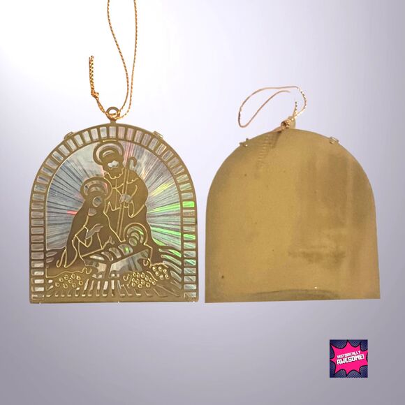 Vintage Christmas Brass Reflections Ornament Nativity Scene - NIB - Picture 4 of 4